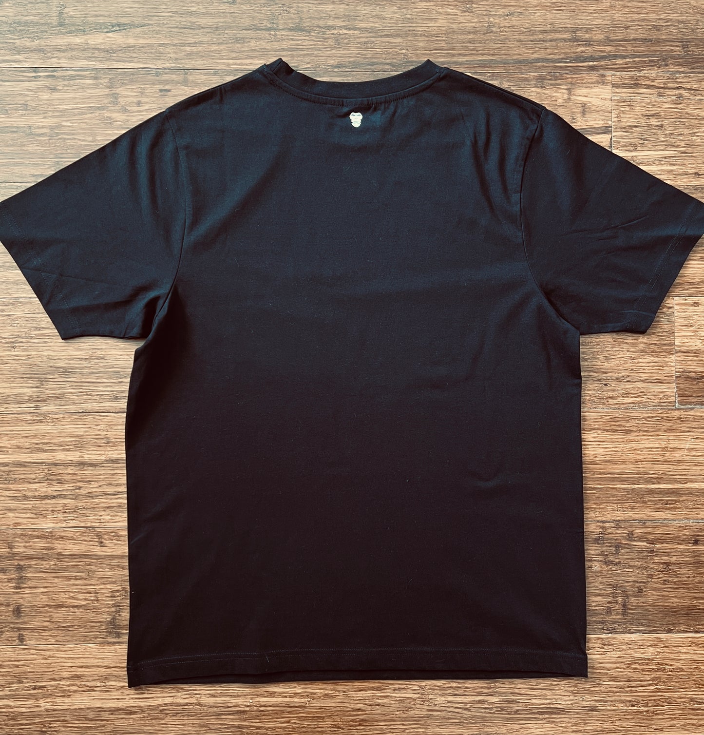 100348 DSTF script small logo design black tee
