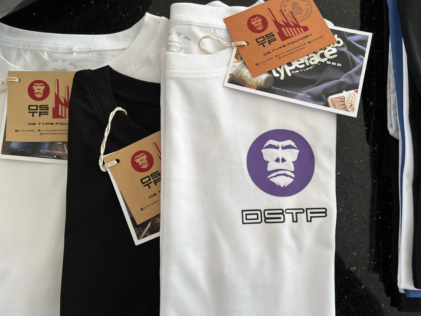 100343 DSTF Gorilla in Purple and grey on white quality cotton tee