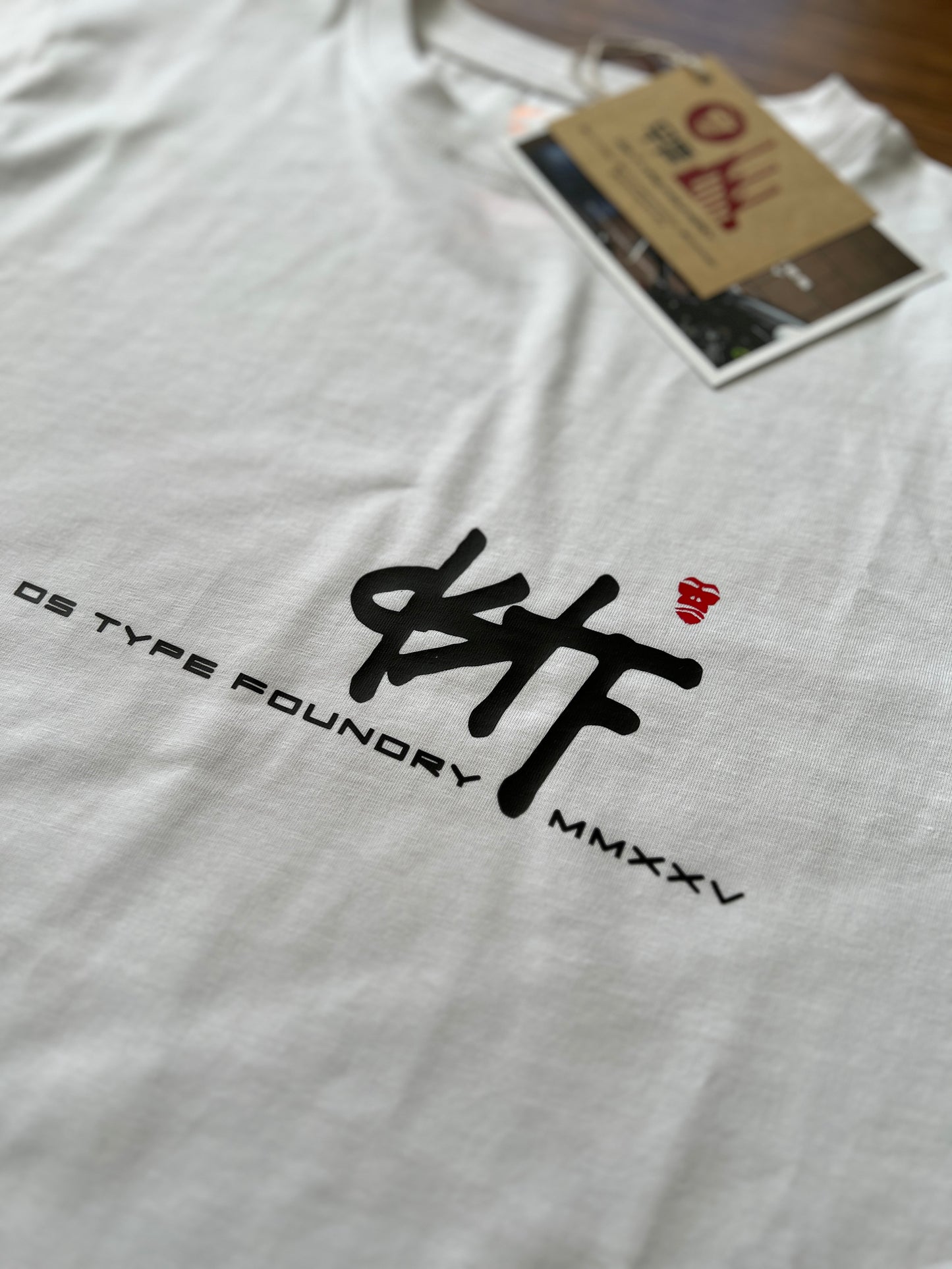 100347 DSTF script design white tee