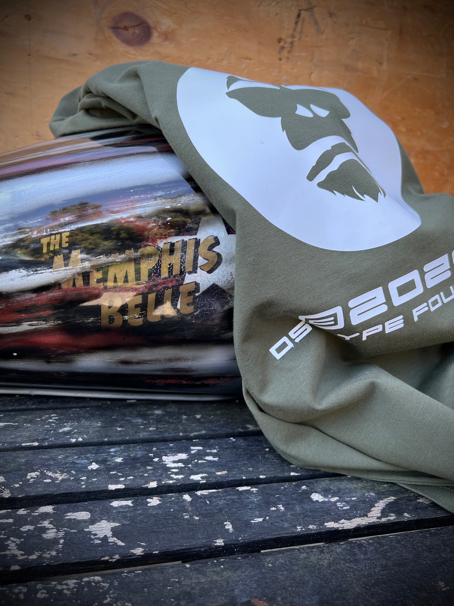 Large Gorilla in White on Army green heavey weight, 100% cotton 220gsm.