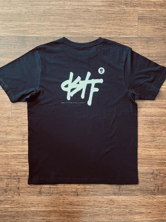 100346 DSTF script design Black T-shirt