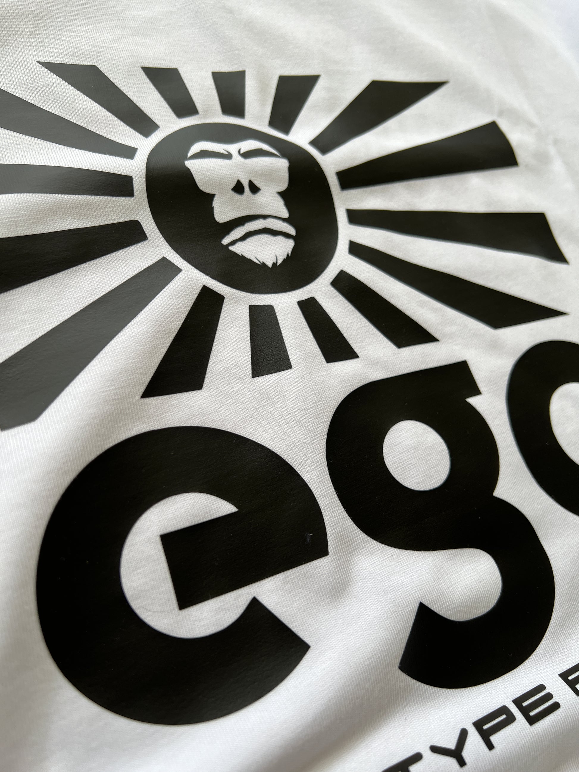 Large Ego in Black on White heavyweight, 100% cotton 220gsm (7.7oz)